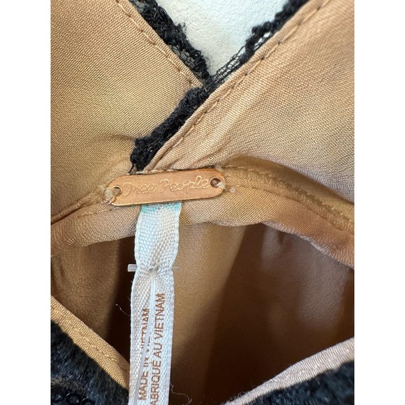 Free People Dress Womens 2 Black Lace Sequin Sheath Slip Party Cocktail - Picture 3 of 8